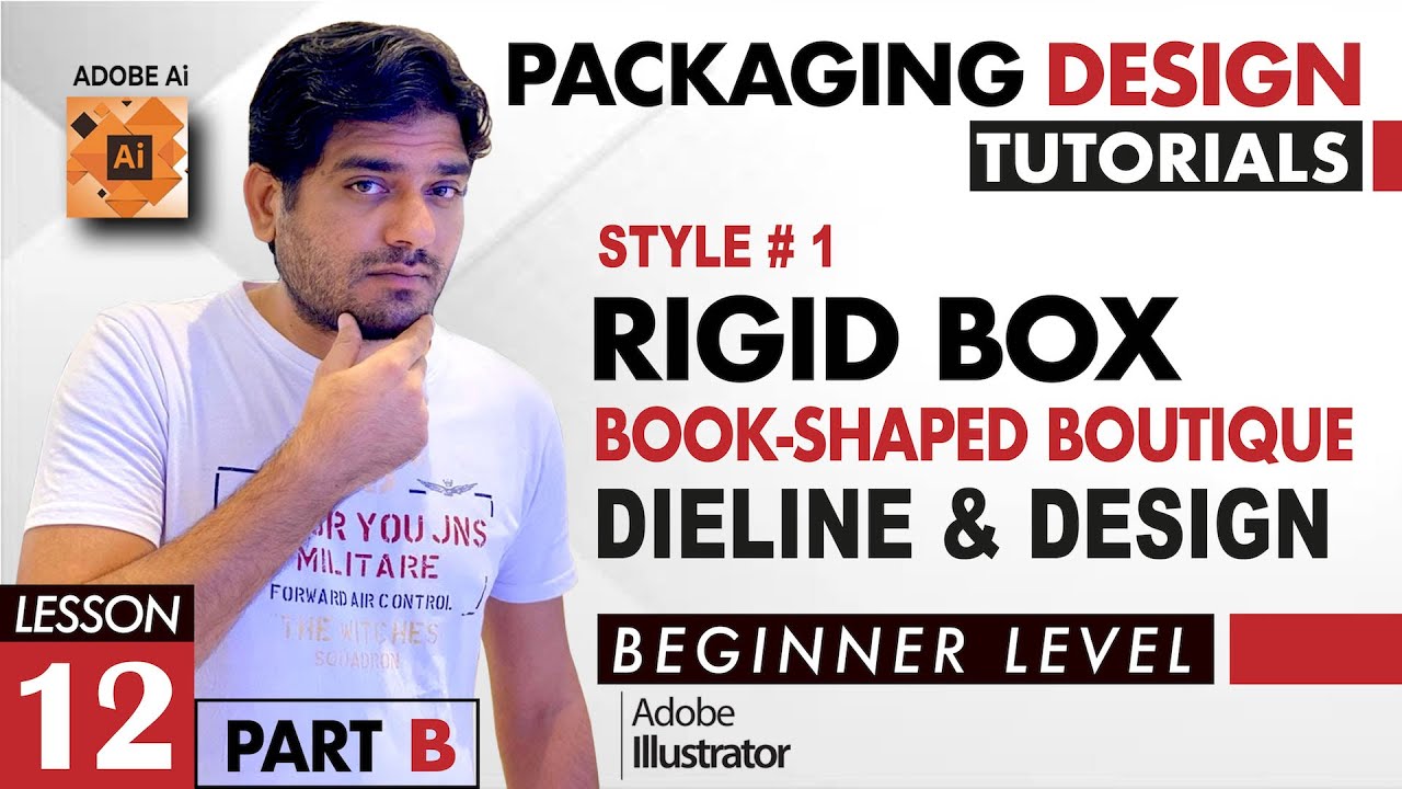 Rigid Box || Book Shaped Boutique  || Die line & Design - Lesson # 12  || PART B