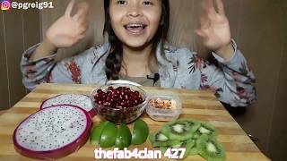 DRAGON FRUIT/KIWI/POM POM mukbang 먹방  | Karen(Thailand) and American.