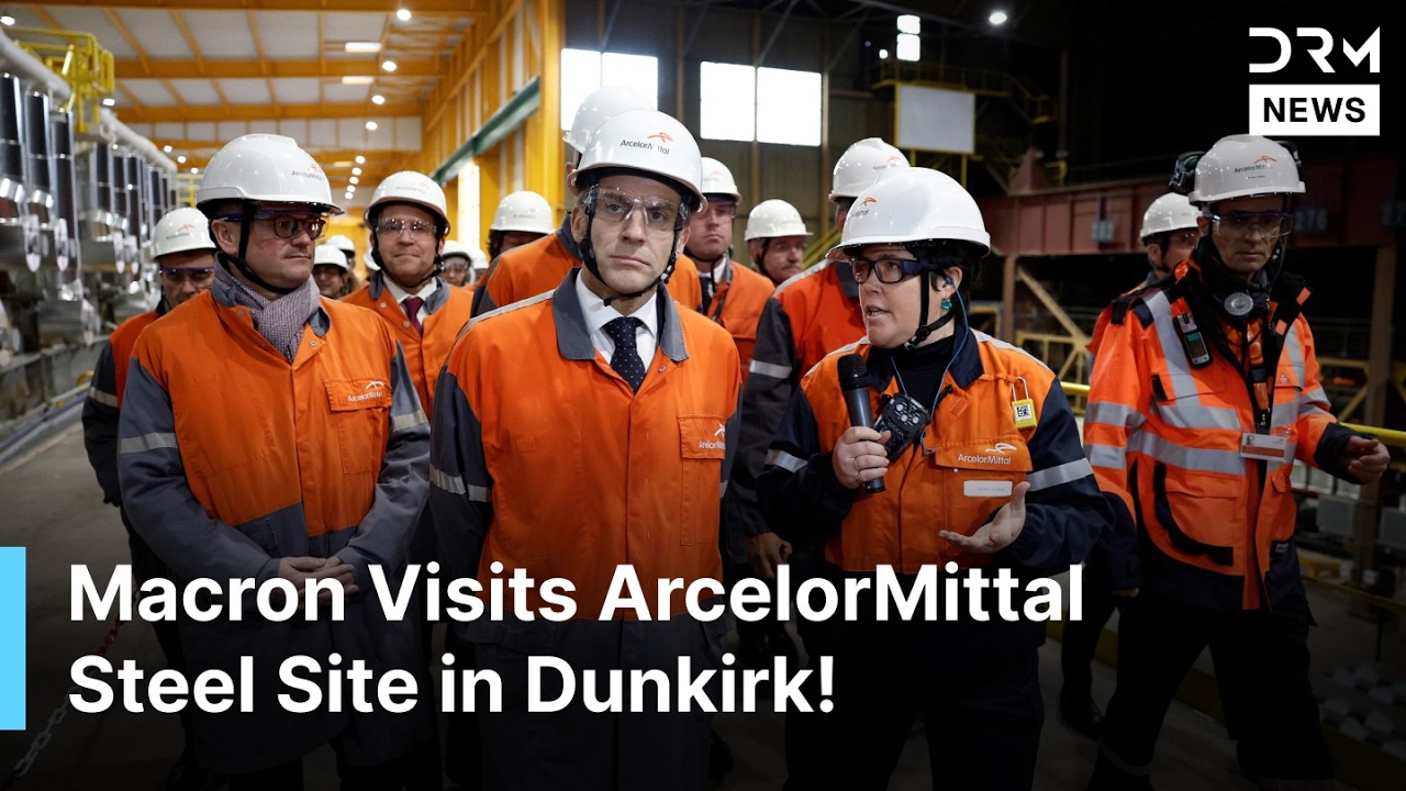 UNSEEN VIDEO: French President Emmanuel Macron Visits ArcelorMittal Steel Plant in Dunkirk | AC1Z