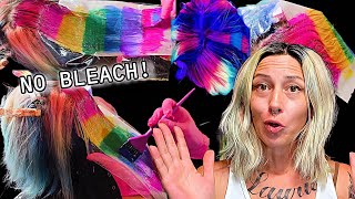 NO BLEACH! Dyeing Rainbow Hair w/ only COLOR THEORY! 