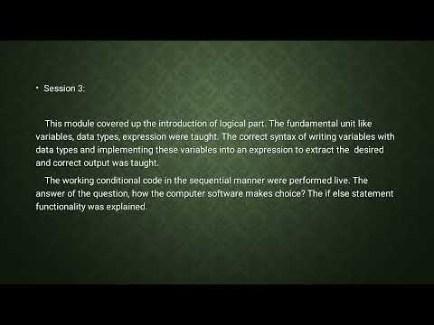 Industrial training Presentation on Python