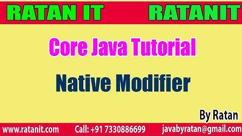 Core Java Tutorial || Modifiers in java || Native Modifier || By Ratan sir