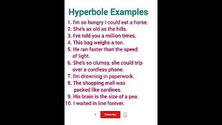 Hyperbole Examples L English Grammar L English Speaking L English Practice L