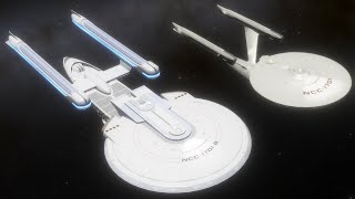 USS Enterprise B v Enterprise Refit Size Comparison @apollo19archives