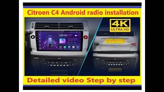 Citroen C4 2004-2009  Android Carplay Radio Installation 4K Tutorial screenshot 4