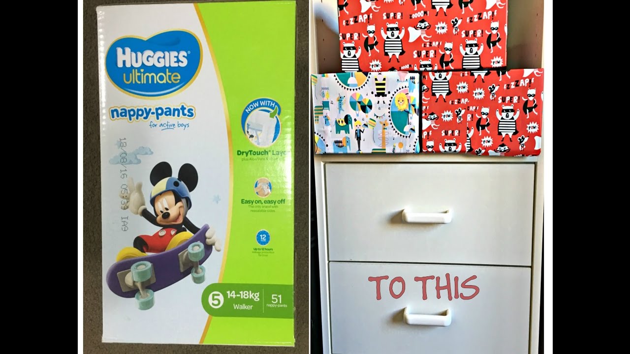 How to turn a Diaper box into a Storage Box! YouTube