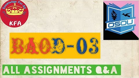 #BAOD-03 All assignment Q & A in one video