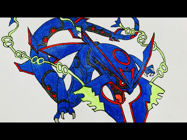 My drawing of Shiny Mega Rayquaza : r/PokeMoonSun