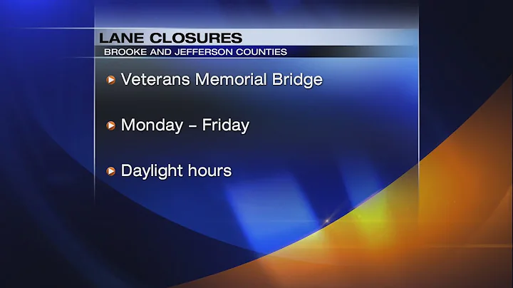 Lane closures this week near the Veterans Memorial Bridge