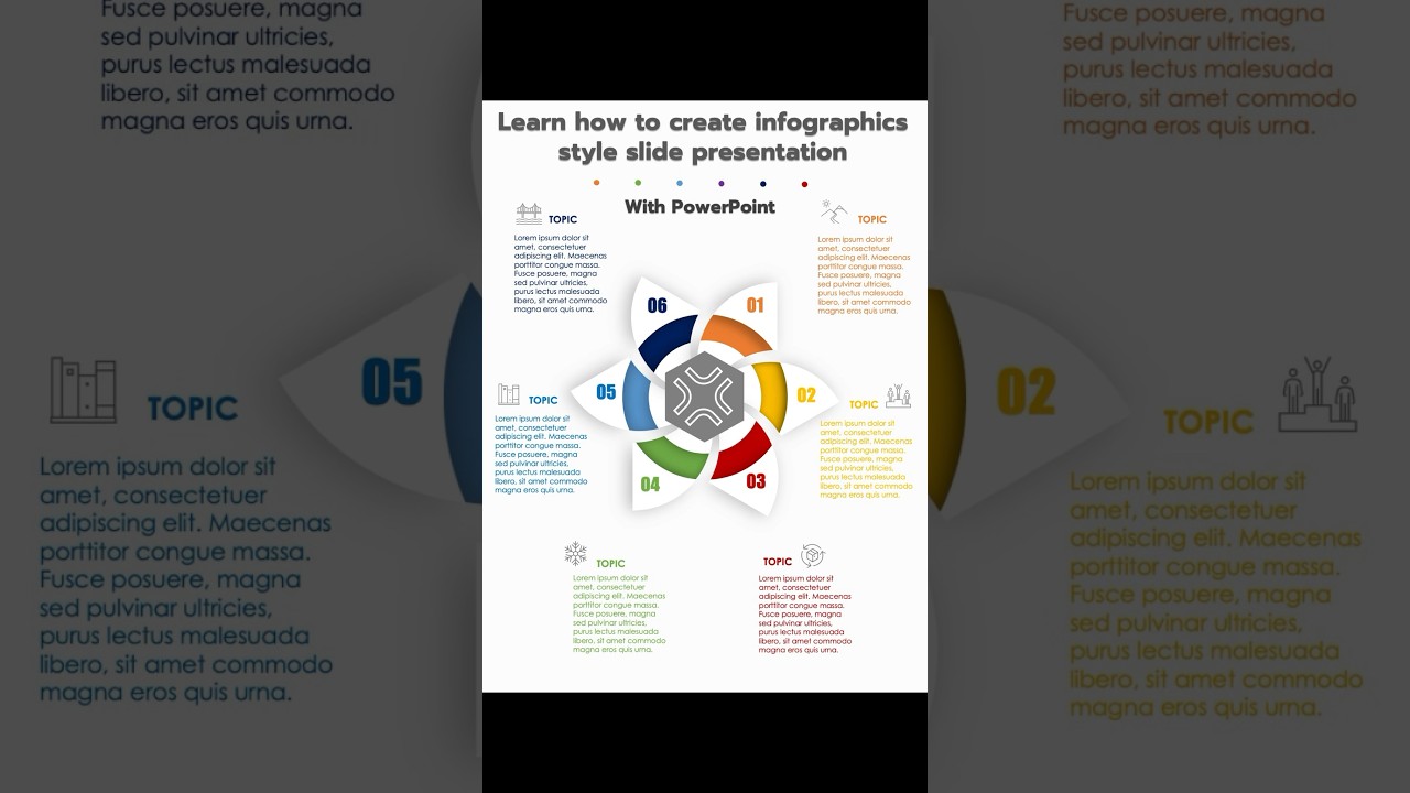6 Options Infographic Style Slide Presentations with #powerpoint #infographic #design #powerpoints