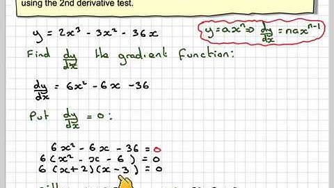 Using the 2nd derivative test to classify stationary points