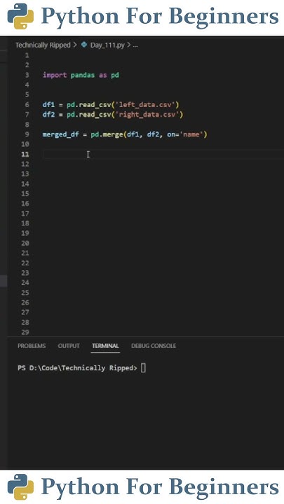 Merge Dataframes With Pandas | Python For Beginners - YouTube