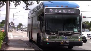Bus Ride On board Miami Dade Transit bus 20122.   2020 Gillig BRTPlus 40 CNG bus.