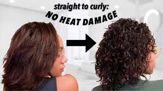 Straight to Curly Hair Routine: NO HEAT DAMAGE