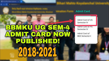 BBMKU UG SEM-4 ADMIT CARD NOW PUBLISHED | DHANBAD | BBMKU | VSZ