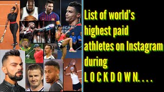 Highest Paid Athletes on Instagram during Lockdown | World highest earning athlete in lockdown