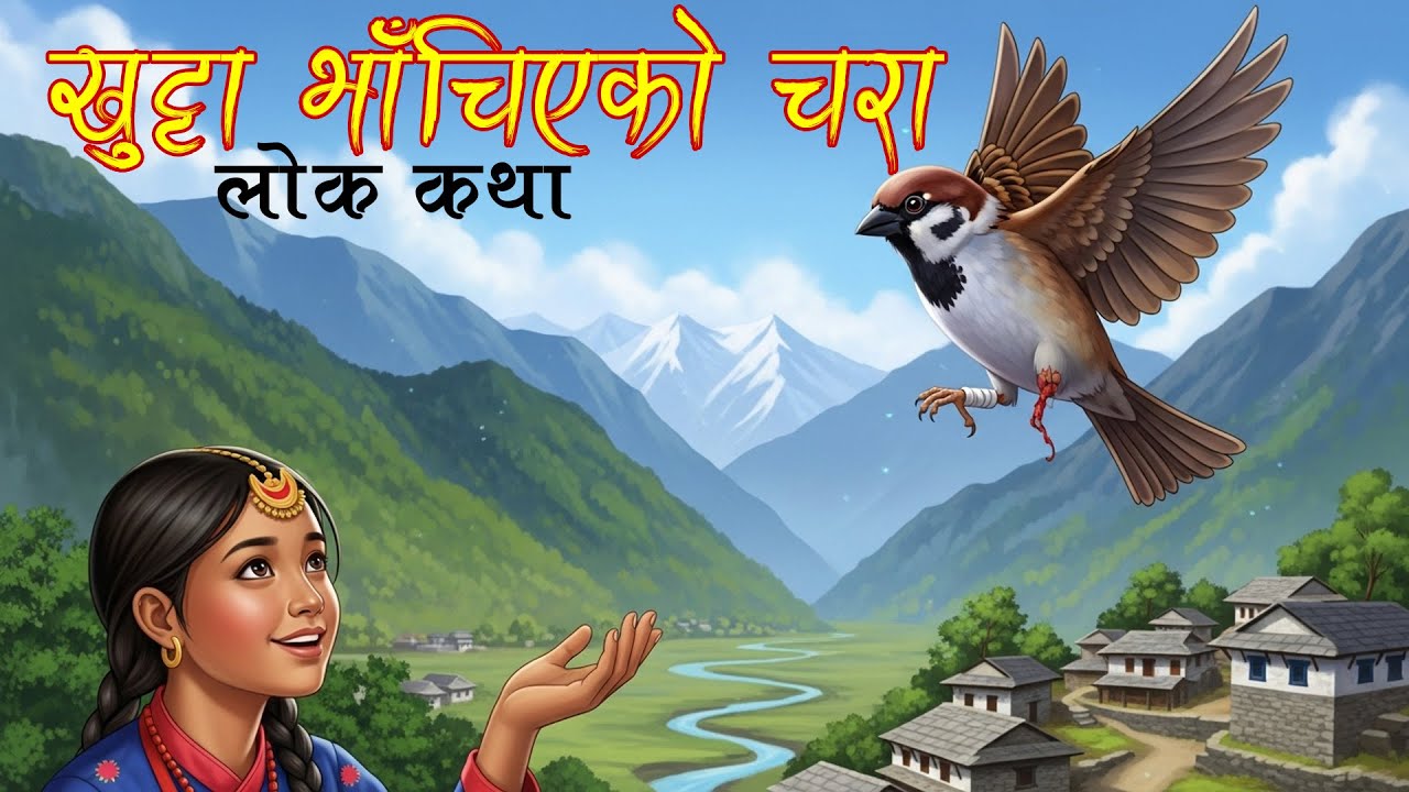 खुट्टा भाँचिएको चरा [Khutta Bhachiyeko Charaa] Folk Tales Nepali | Nepai Lok Katha