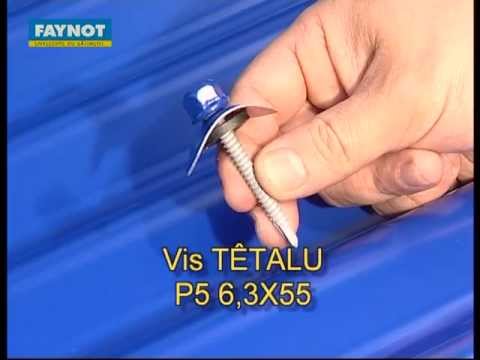 Fixation de tôle ondulée en couverture avec une vis têtalu P5 autoperceuse | FAYNOT