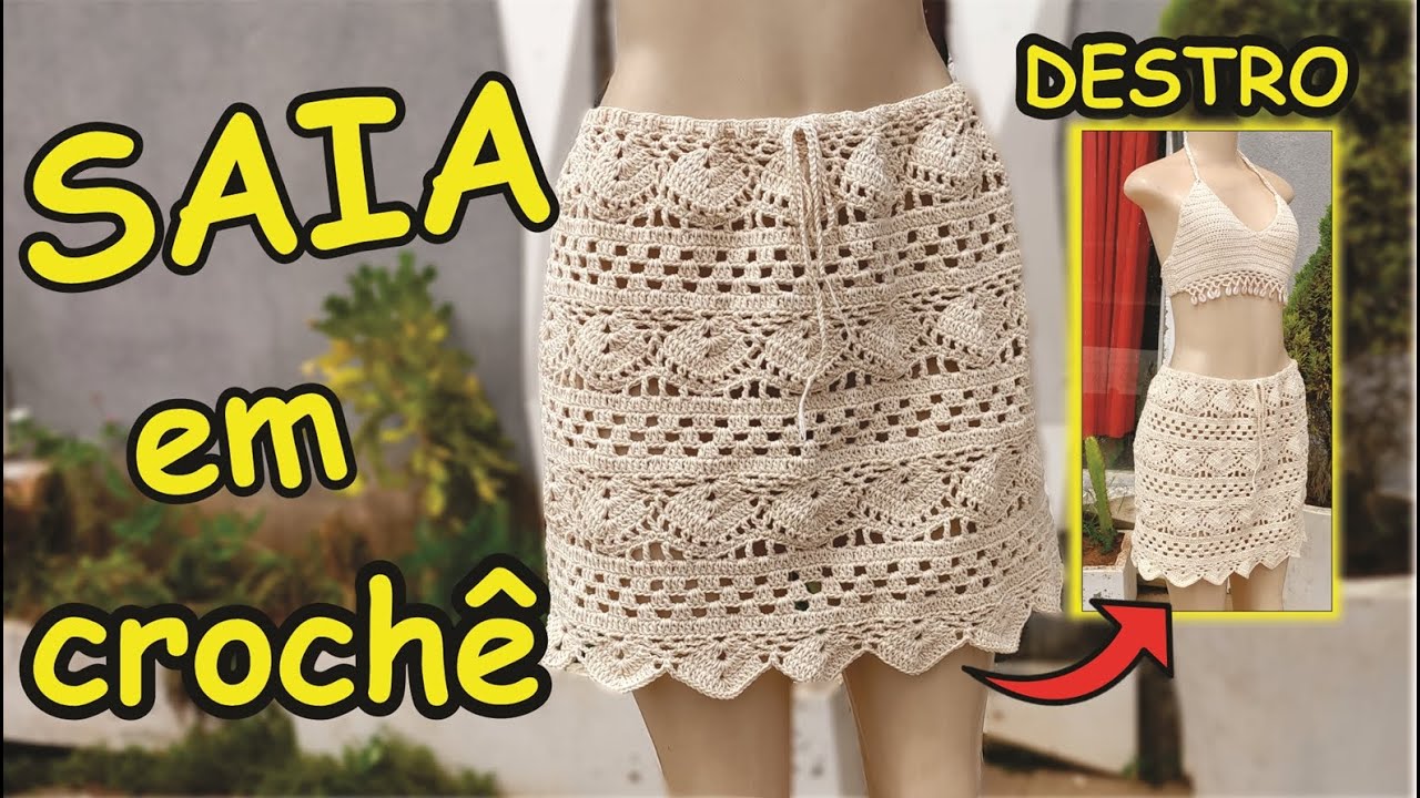 (DESTRO) SAIA EM CROCHÊ - PASSO A PASSO