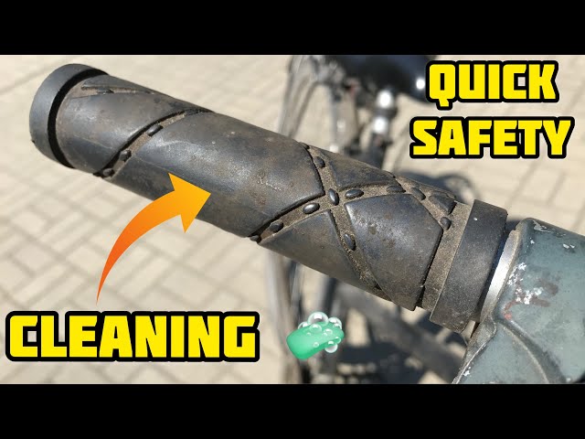 How to clean bicycle old dirty rubber handlebar grips? - YouTube