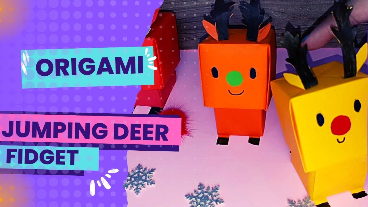 How To Make Jumping Reindeer Toy Origami DIY Easy Christmas