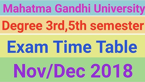 MGU Degree 3rd 5th Sem Time Table 2018 | MG University Degree Semester Time Table 2018