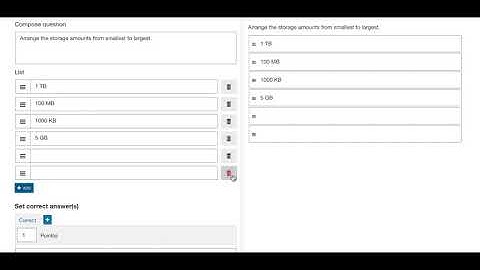 How to create an Order List question