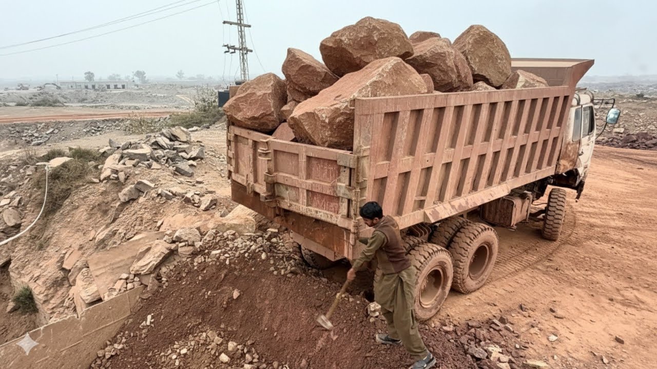 Massive Stone Crushing Process | Giant Rocks Into Gravel | Heavy Machinery at Work