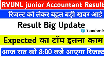 Rvunl junior accountant result 2021|jvvnl junior accountant result date 2021|rvunl,jvvnl result 2021