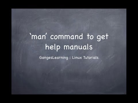 Linux Tutorials: use man command to get help manual