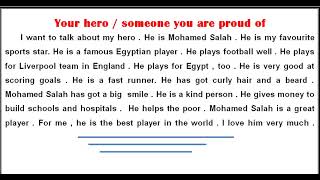 paragraph about my hero براجراف عن بطلي للصف الثاني الاعدادي الترم الاول