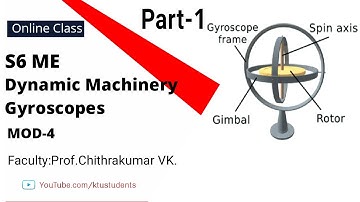 KTU Online Class for Dynamic Machinery Module-4 Part-1 Gyroscopes | Mechanical Engineering S6