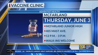 COVID-19 vaccine clinic to be held at McFarland Junior High School Thursday