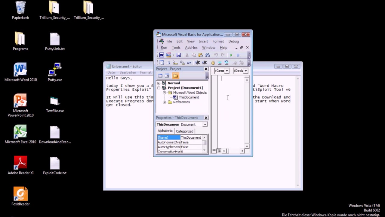 Trillium Security MultiSploit Tool V6 Word AutoClose Exploit