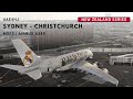 Short flight from Sydney to Christchurch in the Airbus A380