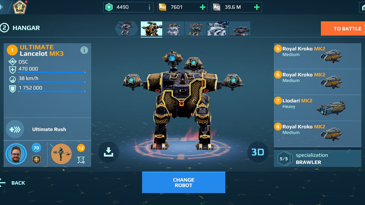 Lancelot Royal Kroko New Energy gun | Aar Robots Gameplay 