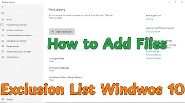 Add Files and Folders to Windows 10 Defender Scanning Exclusion List | Windows Defender List in 2025