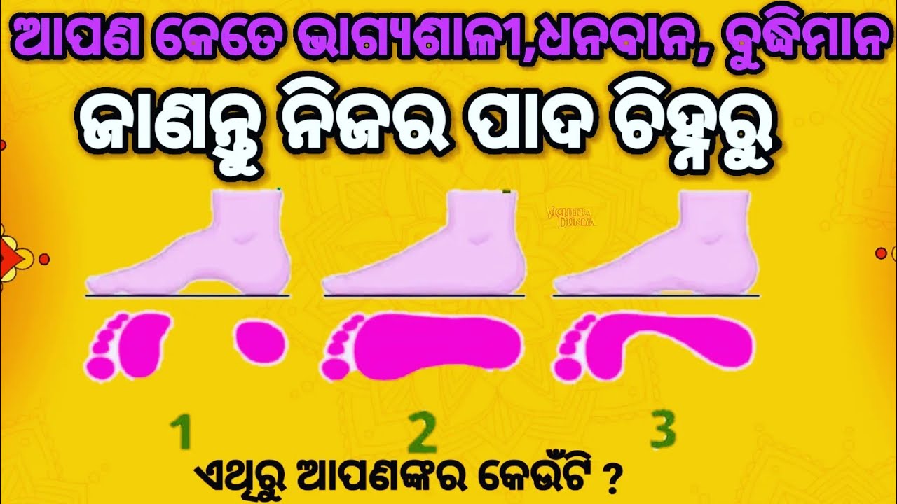 ଜାଣନ୍ତୁ ଭାଗ୍ୟଶାଳୀ ଲୋକଙ୍କ ପାଦଚିହ୍ନ। footprint astrology odia,footprint reading samudrik shastra odia.