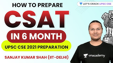 How to Prepare for CSAT in 6 Months | UPSC CSE/IAS Prelims 2021 | Sanjay Kumar Shah