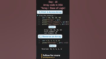 🚀 7 Most Important Array Codes in DSA | Master Arrays in One Video 💻#shorts #short #viral #trending