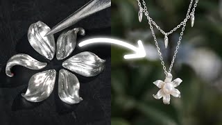 How to Make a Lily Pearl Pendant 我製作了一個百合永生花項鍊