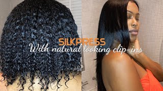 SILK PRESS WITH NATURAL LOOKING CLIP-INS | FAST AND EASY PERFECT FOR BEGINNERS