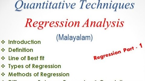 Regression Analysis Malayalam introduction, Definitiin, Line of best fit & Types - Regression part 1