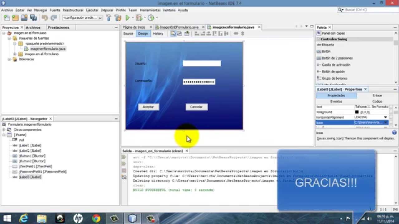 como poner una imagen a un formulario en NetBeans (2014) - YouTube