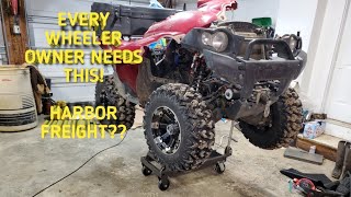 The best atv garage tool ever?? Harbor Freight 1000lbs lift cart !!