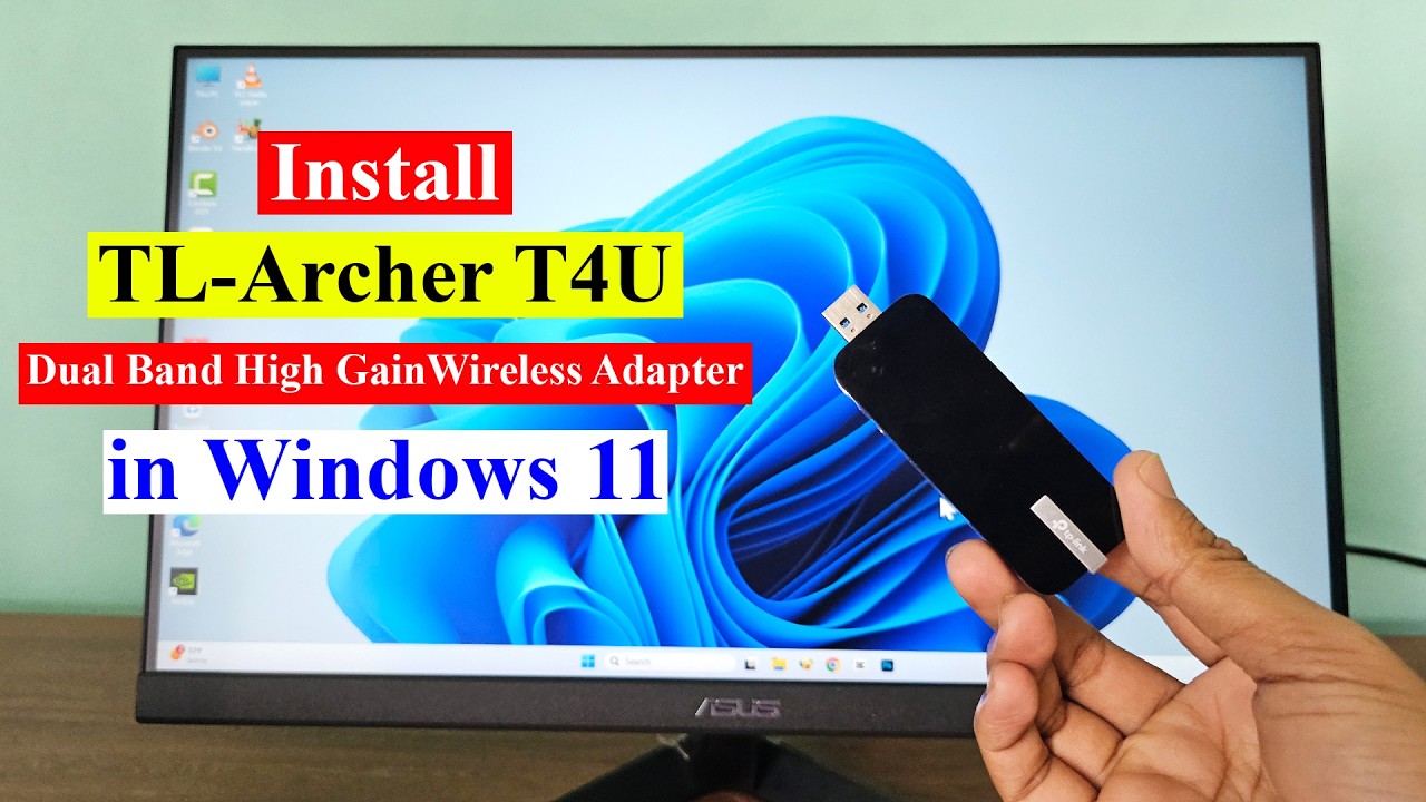 How to install the tp link archer T4U AC1300 usb wifi adapter - YouTube