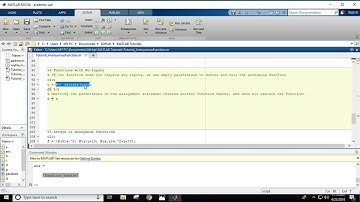 Anonymous Function | MATLAB Tutorial