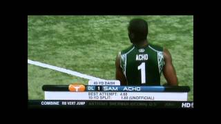 Famous Dontay Moch 4.44  40-yd dash, Sam Acho runs 4.68 at combine 2011 Profile