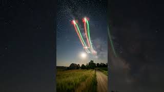 RC Plane Night Flight: Milky Way &amp; Light Trails ✨✈️