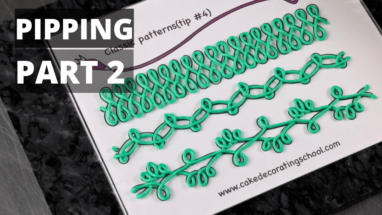 Practice basic buttercream pipping skill part 2 with templates [ Cake Decorating For Beginners ]
